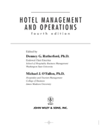 Image of Hotel Management And Operations