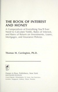 Image of The Book Of Interest & Money